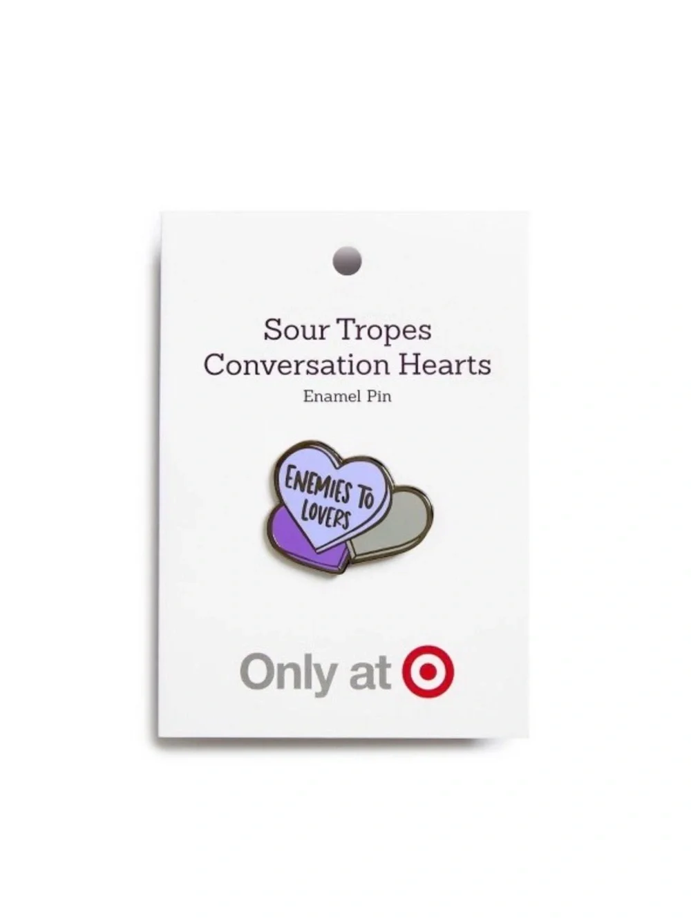 Target Sour Tropes Conversation Hearts Enamel Pin “Enemies to Lovers” NWT